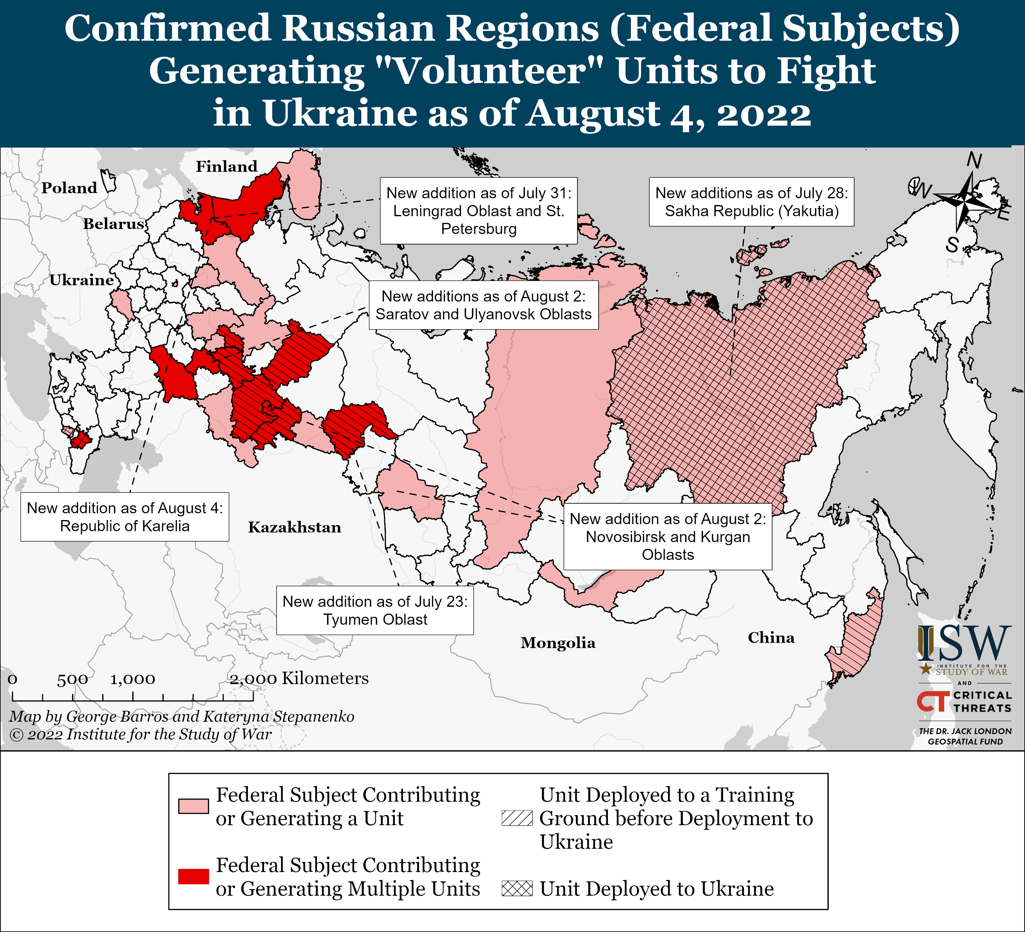 Wie ist der aktuelle Stand (04.08.22) der russischen Truppen in der Ukraine?
